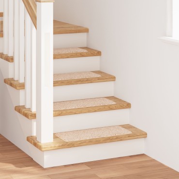 vidaXL Χαλιά Σκαλοπατιών με Λατέξ Κρεμ 25x60 εκ
