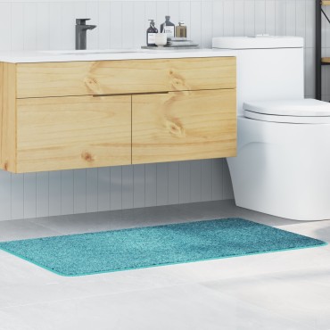 vidaXL Πατάκι Μπάνιου Ορθογώνιο Τιρκουάζ 70x120 εκ. Πολυπροπυλένιο Αντιολισθητικό
