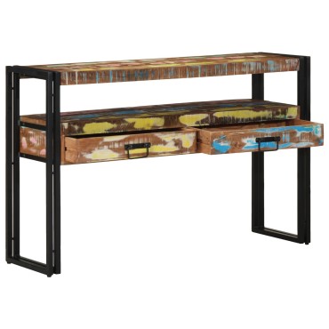 vidaXL Τραπέζια Σαλονιού Πολύχρωμο 120x33x75cm Μασίφ Ανακυκλωμένο Ξύλο & Μέταλλο 1 τεμ.