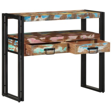 vidaXL Τραπέζια άκρης Πολύχρωμο 90x33x75cm Μασίφ ανακυκλωμένο ξύλο & Μέταλλο 1 τεμ.