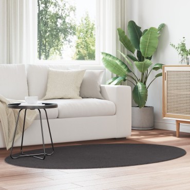 vidaXL Χαλιά Ανθρακί Μαλλί 120x170cm Χαλί Χώρου Στρογγυλό