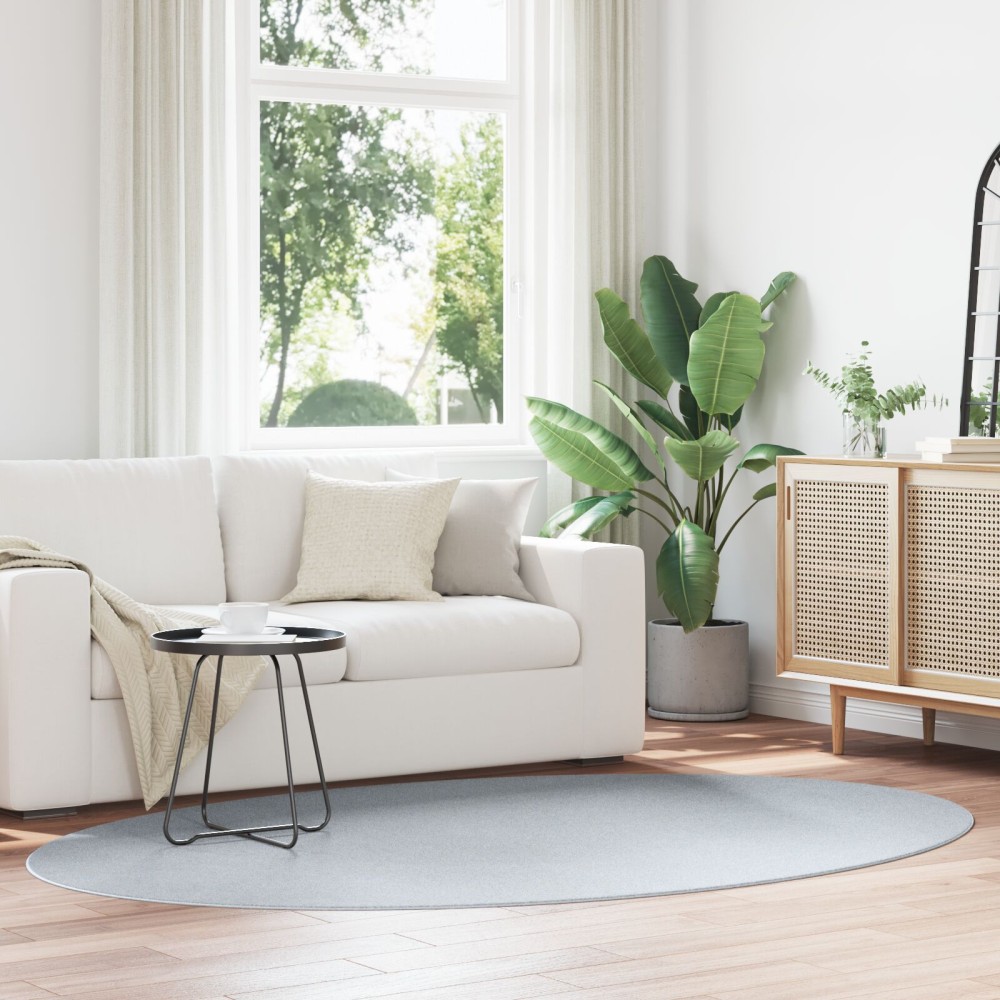 vidaXL Χαλιά Γκρι Πολυεστέρας 160x230cm Χαλιά χώρου Ωοειδή