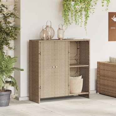 vidaXL Ντουλάπα Αποθήκευσης Μπεζ 100x36x102cm Ρατάν 1 τεμ.