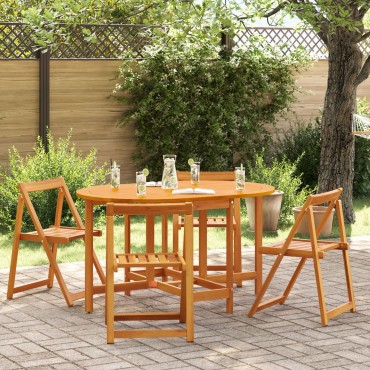 vidaXL Στρώμα Πτυσσόμενο Κήπου 110x60x72cm από Μασίφ Ξύλο Ακακίας Ωοειδές