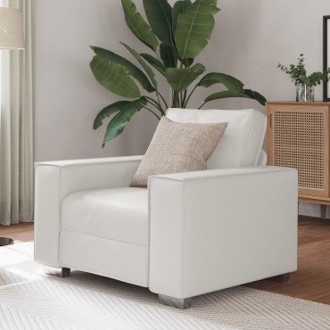 vidaXL Λευκή Πολυθρόνα από Συνθετικό Δέρμα 99x78x84cm