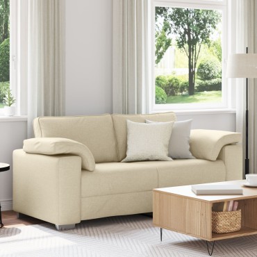 vidaXL Καναπές Loveseat Κρεμ Υφάσματος