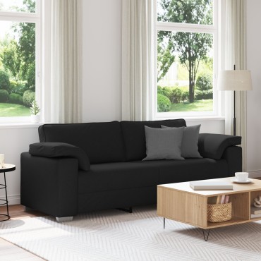 vidaXL Καναπές 3 Θέσεων Μαύρος Υφασμάτινος 219x77x82cm