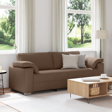vidaXL Τριθέσιος Καναπές Καφέ Υφασμάτινος 219x77x82cm