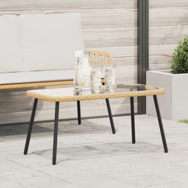 vidaXL Τραπεζάκι καφέ Φυσικό 90x45x42cm Πολυ ράτανα 1 τεμ.