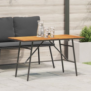 vidaXL Τραπέζι Τραπεζαρίας - Μαύρο, 110x55x62 cm Φτιαγμένο από Μασίφ Ξύλο Ακακίας 1 τεμ.