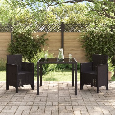 vidaXL Κήποι Καρέκλες 2 τεμ. Καφέ Πολυ-Ράττον 53x49x85 cm