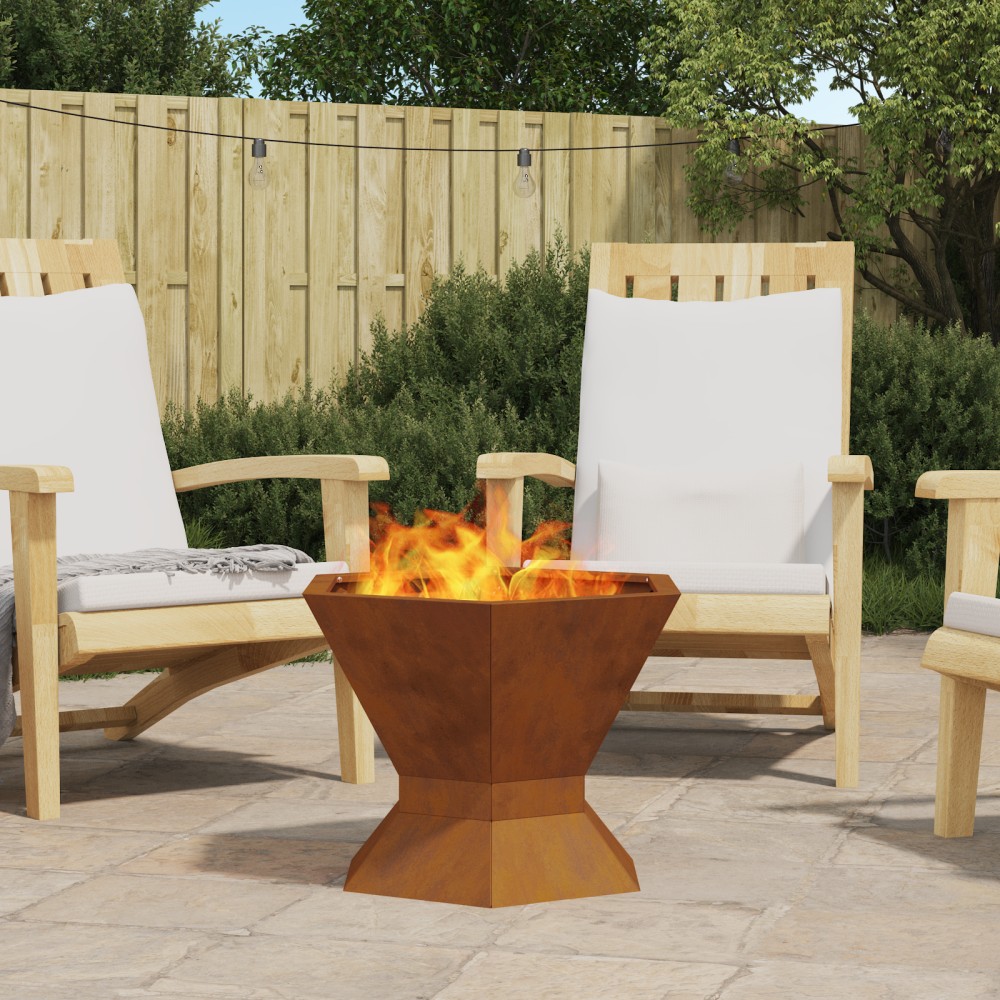vidaXL Φωτιά Μπολ Σκ rusty 50 x 50 x 40 cm Ατσάλι Σκληρυθέν στον Αέρα