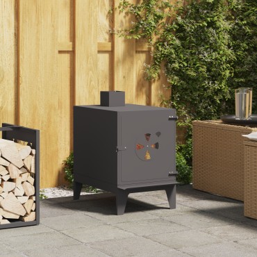 vidaXL Σόμπα Κάμπινγκ με Καμινάδα Μαύρη 35x50x60 εκ Ατσάλι