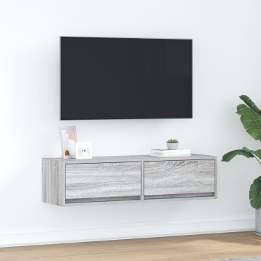 vidaXL Κονσόλα Τηλεόρασης Γκρι Σονομά 100x31x25,5cm Επεξεργασμένο Ξύλο