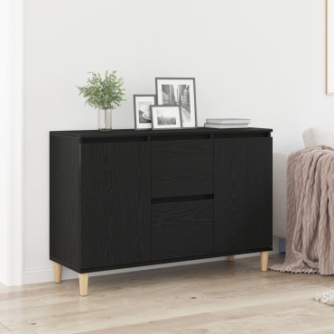 vidaXL Πλαϊνό Γραφείο Μαύρο Δρυς 101x35x60cm Φτιαγμένο από ξύλο 1 τεμ.