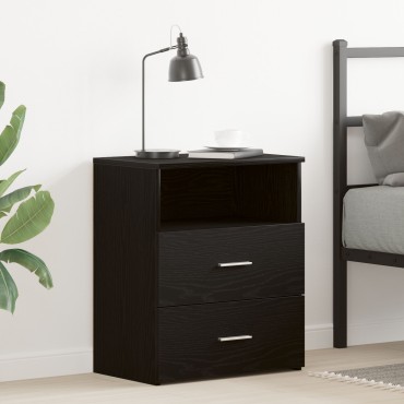 vidaXL Κομοδίνο Μαύρο Δρυς 50x32x60cm Επεξεργασμένο Ξύλο 1 τεμ.