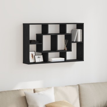 vidaXL Ράφι Τοίχου - Μαύρη Δρυς, 85x16x52.5cm, Φτιαγμένο από Επεξεργασμένο Ξύλο 1 τεμ.