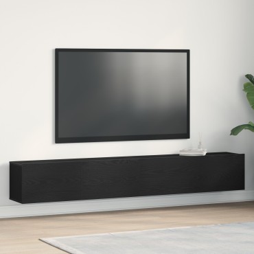 vidaXL Κόγχες τηλεόρασης 2 τεμ. Μαύρο Δρύς 100x30x30cm Επεξεργασμένο ξύλο