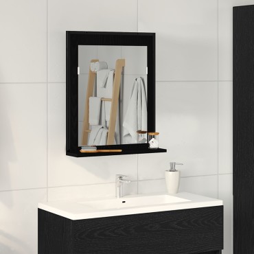 Καθρέφτης μπάνιου vidaXL Μαύρο Δρυς 50x12x60cm Επεξεργασμένο ξύλο