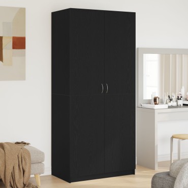 vidaXL Μαύρη Καρυδιά Ντουλάπα 90x52x200cm Από Ξύλο 1 τεμ.