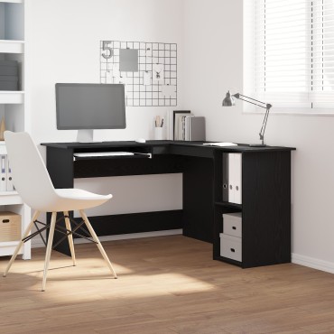Γραφείο vidaXL Μαύρο Δρυς 120x140x75cm Από Επεξεργασμένο Ξύλο 1 τεμ.