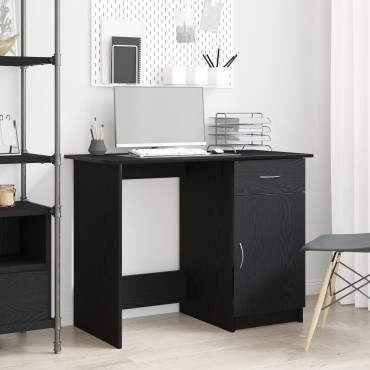 vidaXL Γραφείο Μαύρο Δρυς 100x50x76cm από Επεξεργασμένο Ξύλο 1 τεμ.