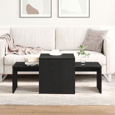 vidaXL Σετ Τραπέζι Μαύρης Δρυός 100x48x40cm Φτιαγμένο από Ξύλο