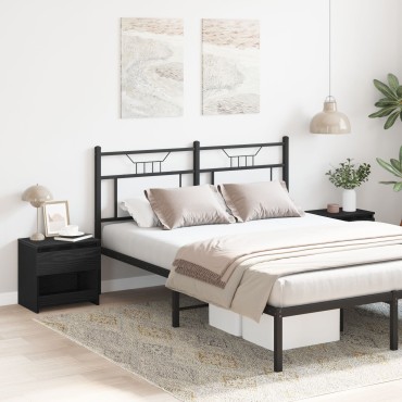vidaXL Κομοδίνα 2 τεμ. Μαύρο Ξύλο 40x30x39cm από Επεξεργασμένο Ξύλο