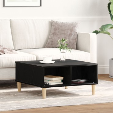 vidaXL Μαύρο Δρυς Τραπεζάκι Σαλονιού 60x60x30cm - Φτιαγμένο από Ξύλο 1 τεμ.