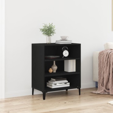vidaXL Πλαϊνό γραφείο Μαύρο Δρυς 57x35x70 cm Φτιαγμένο από ξύλο 1 τεμ.