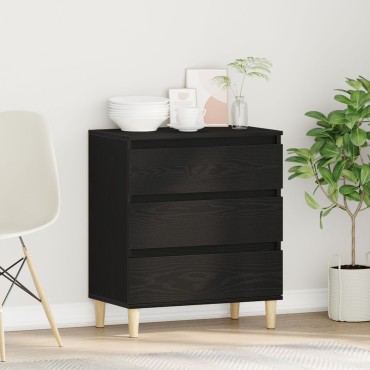 vidaXL Μπουφές Μαύρο Δρυς 60x35x70cm Επεξεργασμένο Ξύλο 1 τεμ.