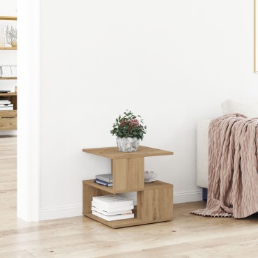 vidaXL Τραπέζι Άκρης από Οξειδωμένο Δρύ 40x40x40cm 1 τεμ.