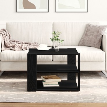 vidaXL Τραπεζάκι σαλονιού Μαύρο Δρυς 59,5x59,5x40cm Κατασκευασμένο Ξύλο 1 τεμ.