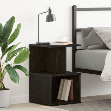 vidaXL Κομοδίνο σε Μαύρο Δρυς 35x35x55cm από Επεξεργασμένο Ξύλο 1 τεμ.