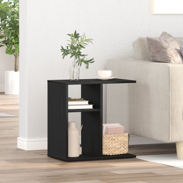 vidaXL Μαύρο Δρυς Πλευρικό Τραπέζι 50x30x50cm Από ξύλο