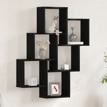 vidaXL Ντουλάπι Τοίχου Μαύρη Δρυς 78x15x92cm Φτιαγμένο από Ξύλο 1 τεμ.