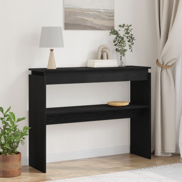 vidaXL Κονσόλα Τραπέζι Μαύρο Δρυς 80x30x102cm από Ξύλο 1 τεμ.