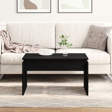 vidaXL Μαύρο Δρυς Τραπέζι Σαλονιού 68x38x50cm Φτιαγμένο από Ξύλο