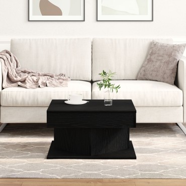vidaXL Τραπεζάκι σαλονιού Μαύρο Δρυς 57x57x30cm Φτιαγμένο από ξύλο 1 τεμ.