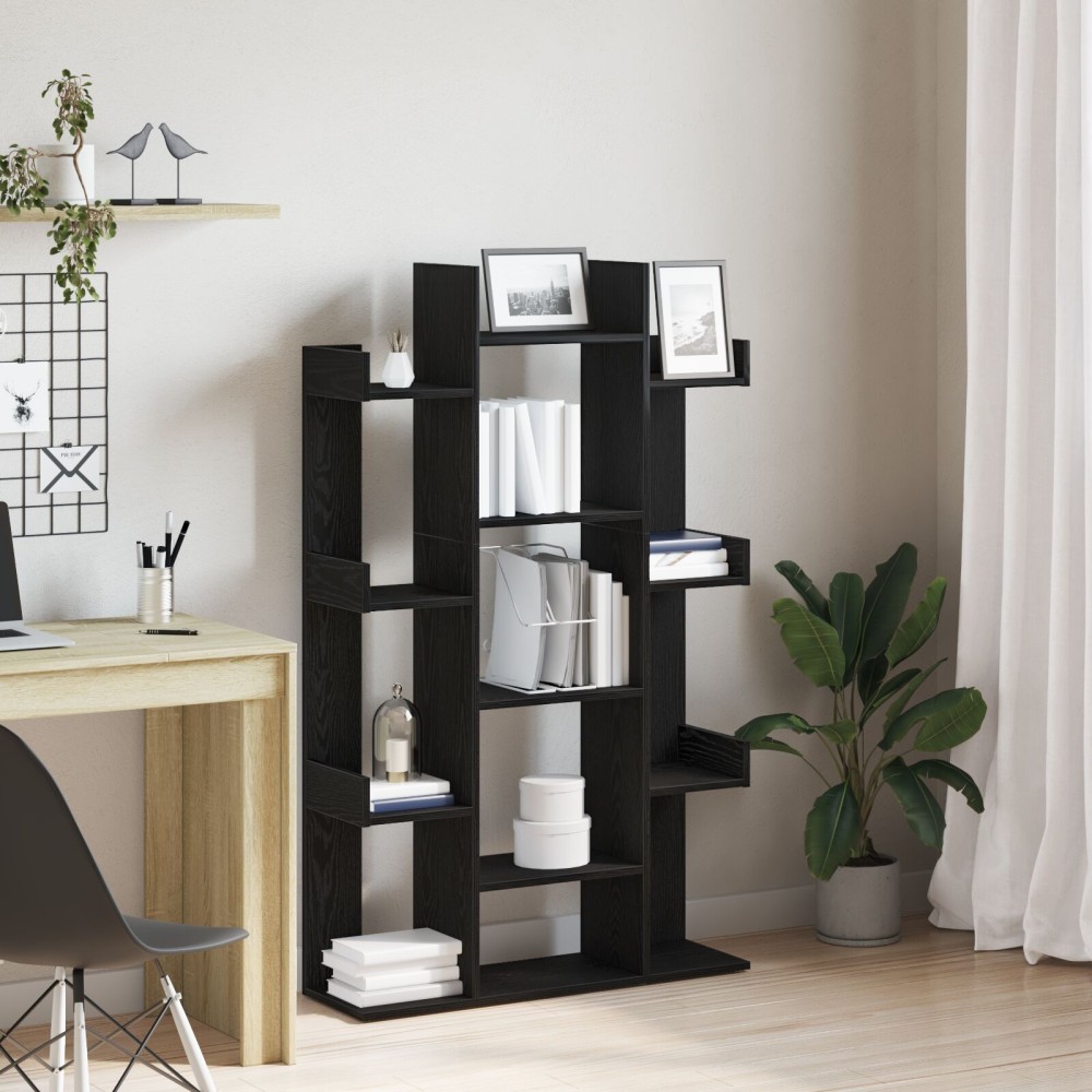 vidaXL Βιβλιοθήκη Μαύρης Δρυς 86x25,5x140cm από Επεξεργασμένο Ξύλο 1 τεμ.