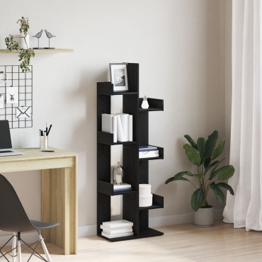 vidaXL Βιβλιοθήκη Μαύρη Δρυς 48x25,5x140cm Φτιαγμένο από Ξύλο 1 τεμ.