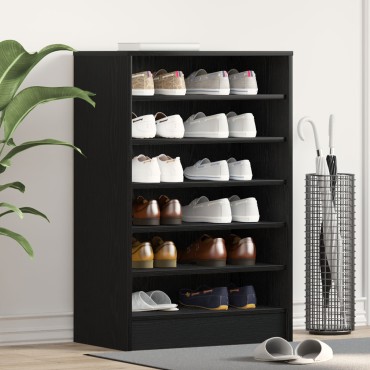 vidaXL Ντουλάπα Παπουτσιών Μαύρο Δρύς 60x35x92cm Επεξεργασμένο Ξύλο