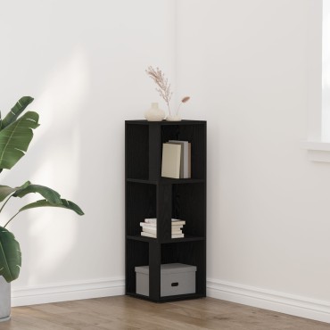 vidaXL Γωνιακό Ντουλάπι Μαύρο Δρυς 33x33x100cm Επεξεργασμένο Ξύλο