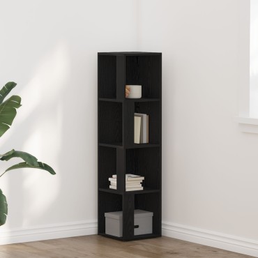 vidaXL Βιβλιοθήκη Μαύρης Δρυς 33x33x132cm Φτιαγμένη από Ξύλο 1 τεμ.