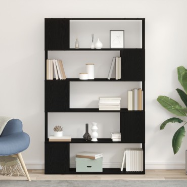 VidaXL Μαύρο Ράφι Βιβλίων από Δρυ 100x24x155cm Από Επεξεργασμένο Ξύλο