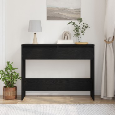 vidaXL Μαύρο Ξύλινο Τραπέζι Κονσόλας - 100x35x76.5cm - Επεξεργασμένο Ξύλο