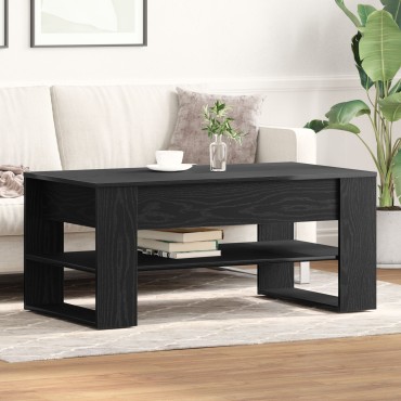 vidaXL Μαύρο Τραπεζάκι Σαλονιού από Δρυ 102x55x45cm από επεξεργασμένο ξύλο 1 τεμ.