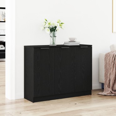 vidaXL Κονσόλα Μαύρο Δρυς 90,5x30x70cm Επεξεργασμένο Ξύλο 1 τεμ.