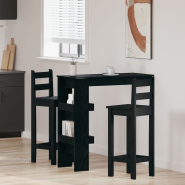 vidaXL Τραπέζι Μπαρ Τοίχου - Μαύρη Δρύς - 102x55x103.5cm - Φτιαγμένο από Επεξεργασμένο Ξύλο 1 τεμ.