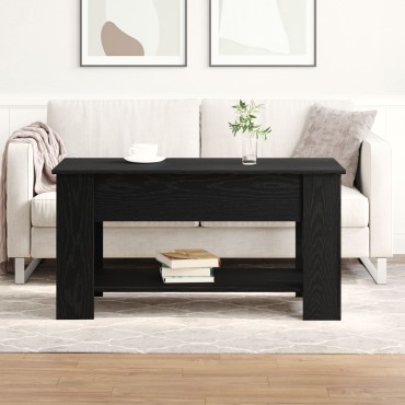 vidaXL Μαύρο Ξύλινο Τραπέζι Σαλονιού - 101x49x52cm Κατασκευασμένο από Τεχνητό Ξύλο